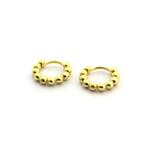 ELENA - Mini hoop earrings with gold plated silver beads